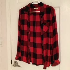 Beachlunchlounge Plaid Red and Black Flannel
